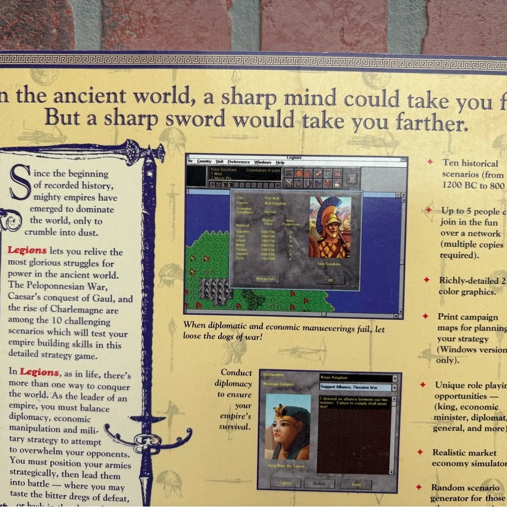 Legions Conquest and Diplomacy In The Ancient World PC Disk power struggle game!